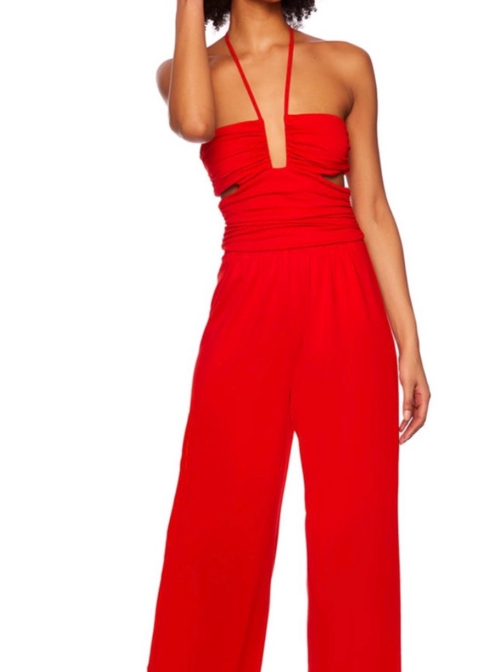 Revolve | Susana Monaco NWWT Red Halter Strap Wide-Leg Jumpsuit